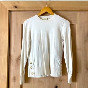 Michael Kors Snap Hem sweater with metal grommets at sides, size XS